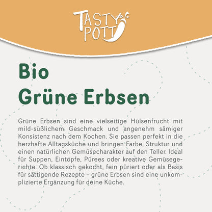 Bio Grüne Erbsen - 1kg Beutel von Tasty Pott — Abbildung 2