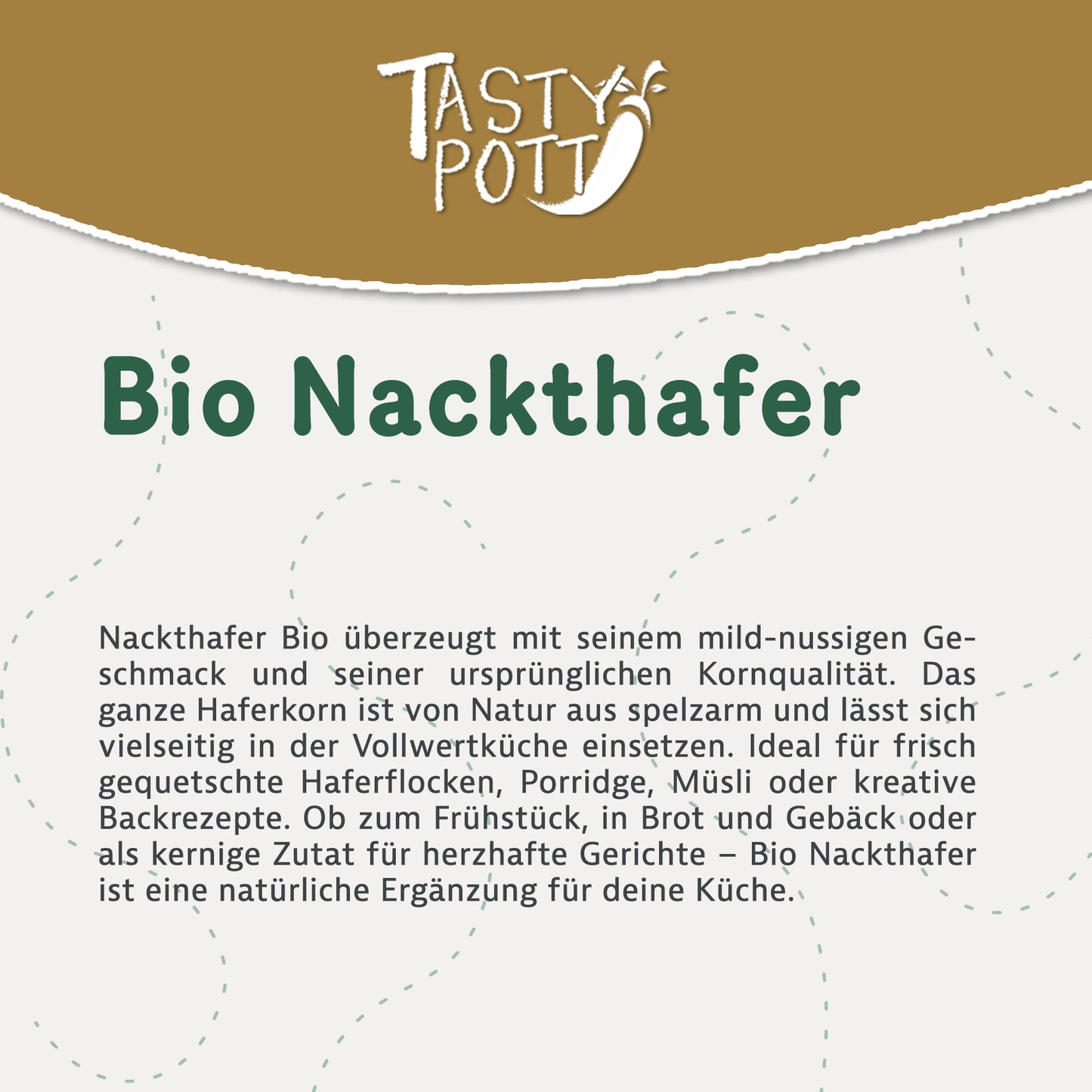Bio Nackthafer pur - 1kg im Beutel von Tasty Pott — Abbildung 2