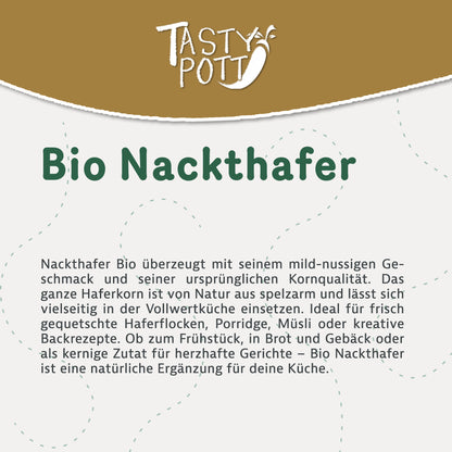 Bio Nackthafer pur - 1kg im Beutel von Tasty Pott — Abbildung 2