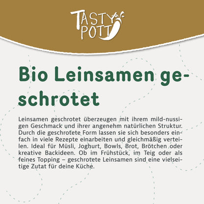 Bio Leinsamen geschrotet - 1kg von Tasty Pott — Abbildung 2