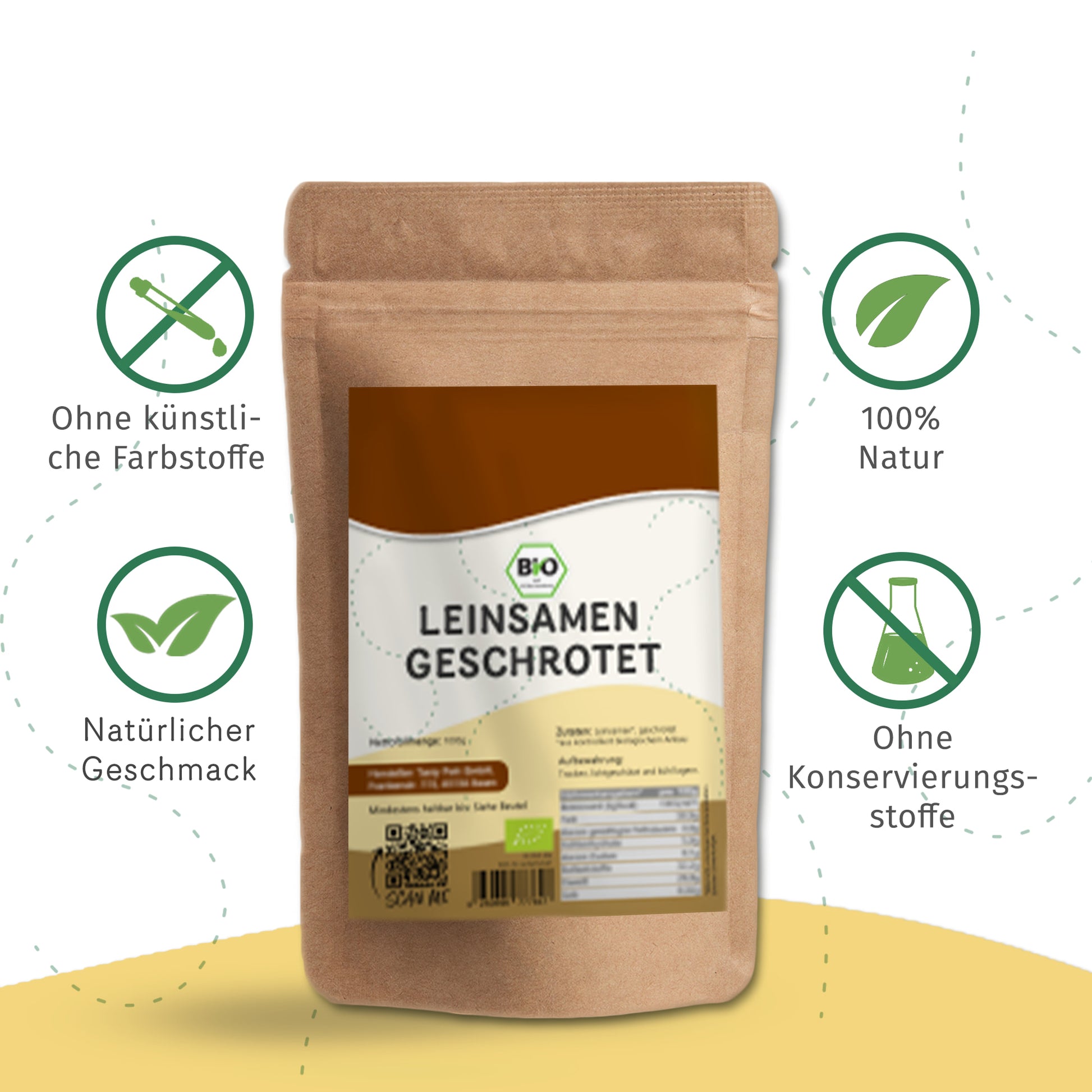 Bio Leinsamen geschrotet - 1kg von Tasty Pott — Abbildung 3