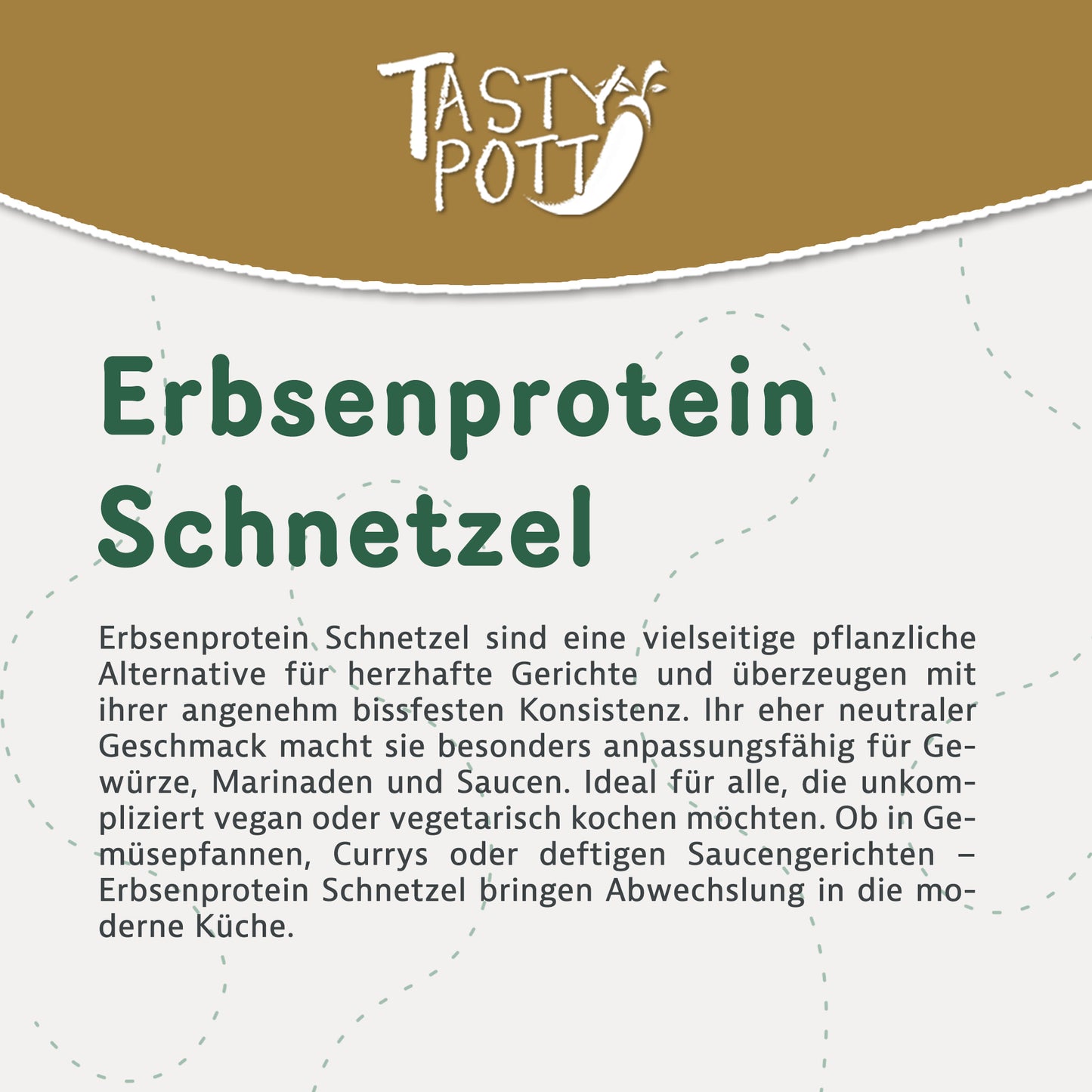 Erbsenprotein Schnetzel 600g Beutel für vegane Gerichte und Saucen.