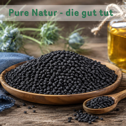 Bio Schwarzkümmelsamen 1kg Beutel, gesund und vielseitig einsetzbar.