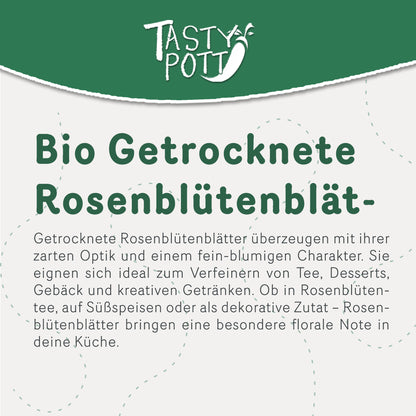 Bio Rosenblütenblätter 100g Beutel für Tee und Desserts