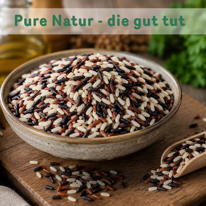 Bio Reismischung aus verschiedenen Reissorten im 1kg Beutel.