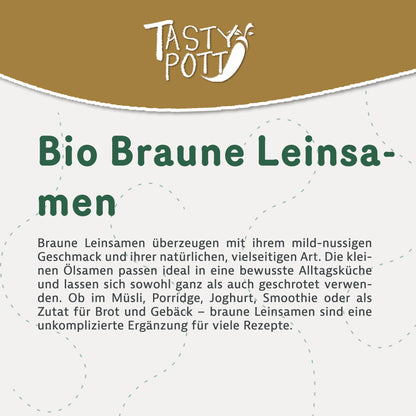 Braune Bio Leinsamen im 1kg Beutel für gesunde Rezepte