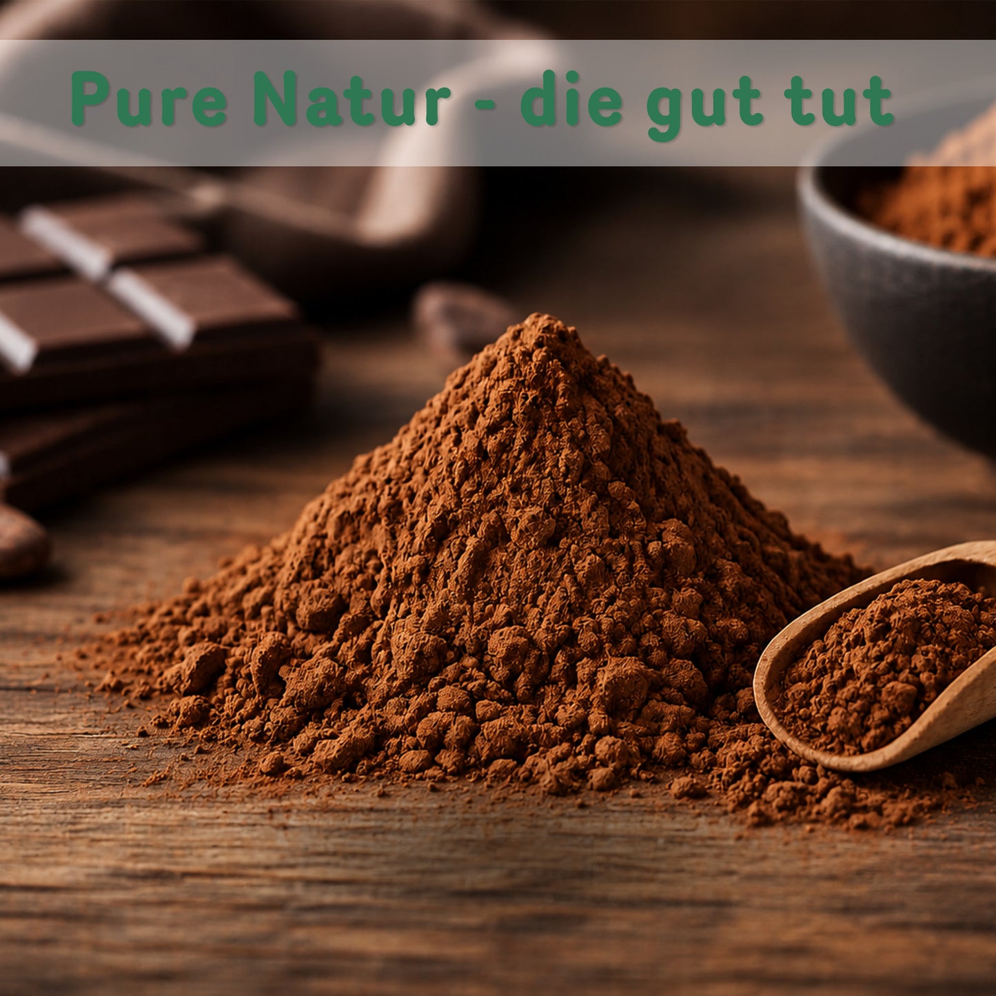 Bio Kakao stark entölt, 1kg Beutel, von Tasty Pott, aromatisch und rein.