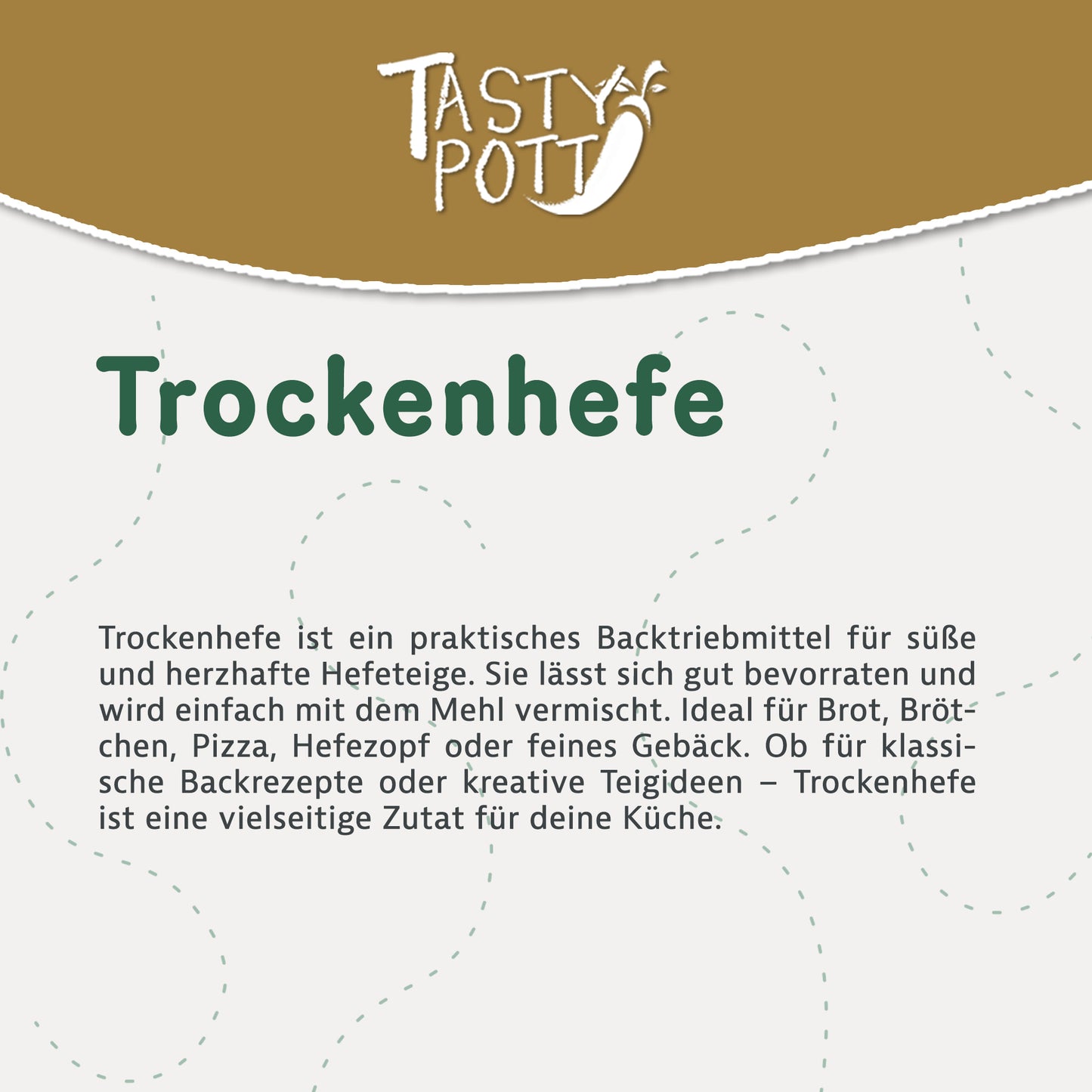 Trockenhefe 1 kg Beutel von Tasty Pott für Brot und Gebäck.
