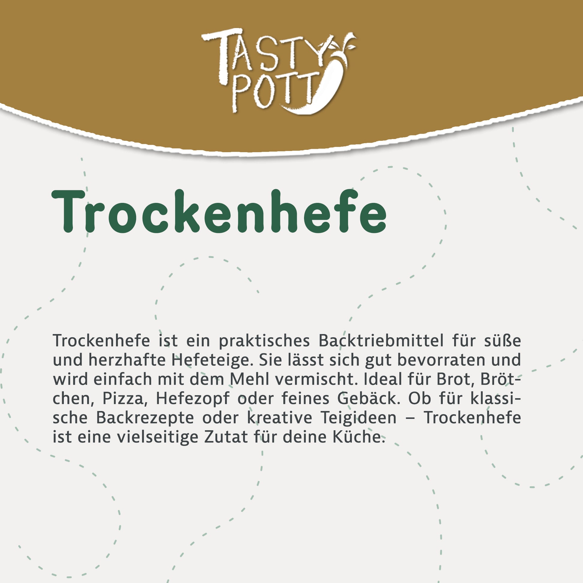 Trockenhefe 1 kg Beutel von Tasty Pott für Brot und Gebäck.
