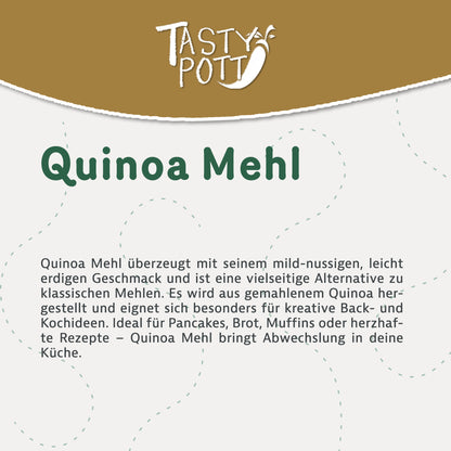 Weißes Quinoa Mehl, glutenfrei, 1kg, von Tasty Pott für kreative Rezepte.