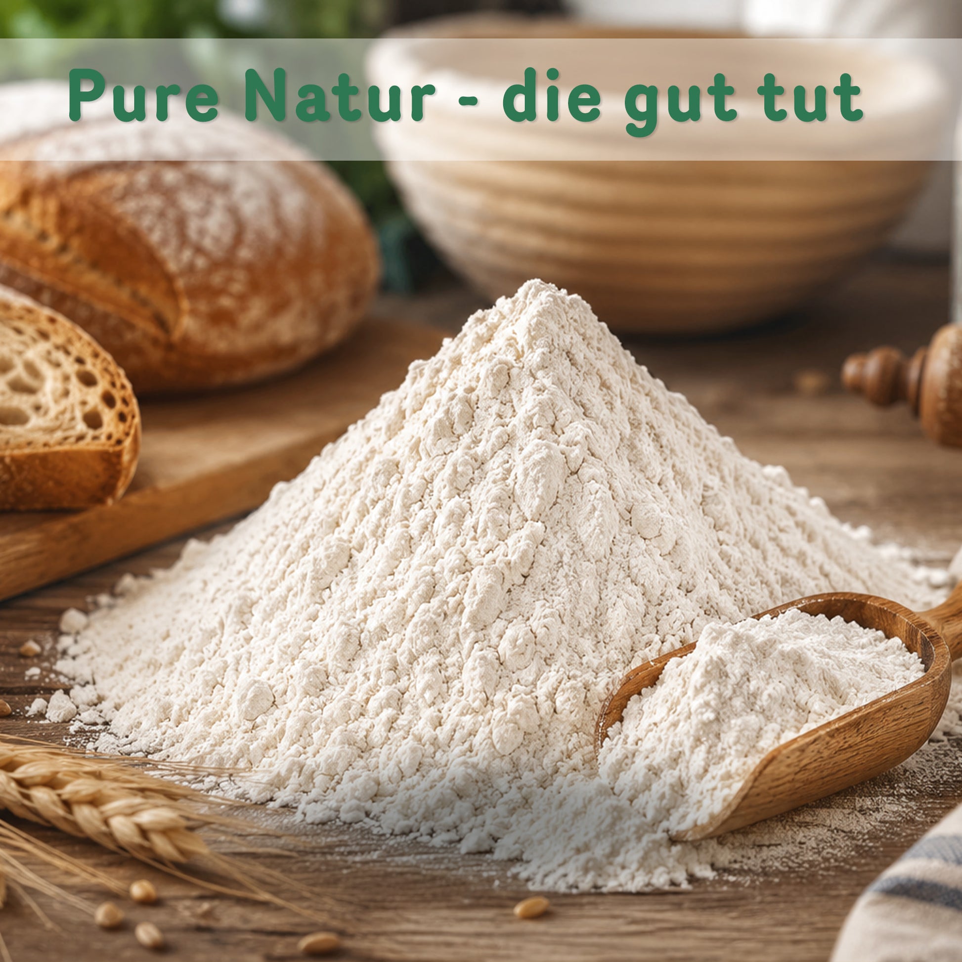 Bio Dinkelmehl Type 630, 1kg Beutel, hochwertig und vielseitig einsetzbar.