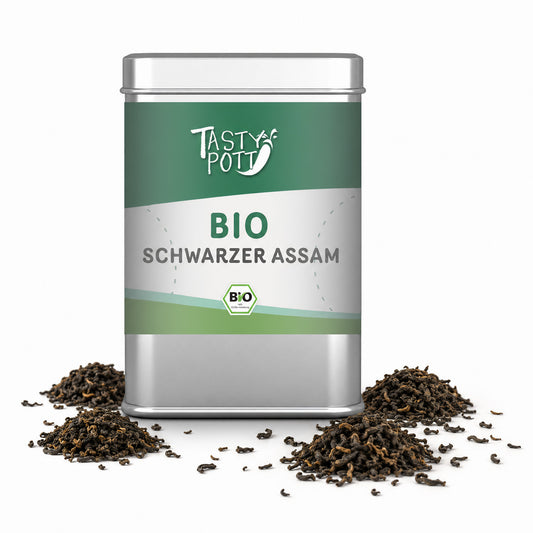 Bio Assam Tee Schwarzer Tee - 50g Dose von Tasty Pott
