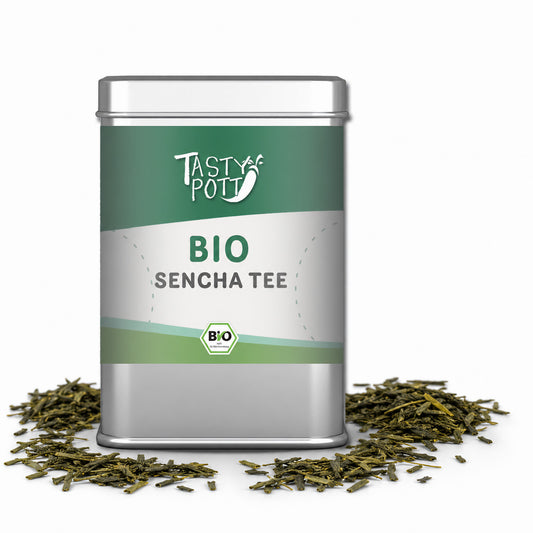 Bio Sencha Tee Grüner Tee aus Japan - 50g Dose von Tasty Pott