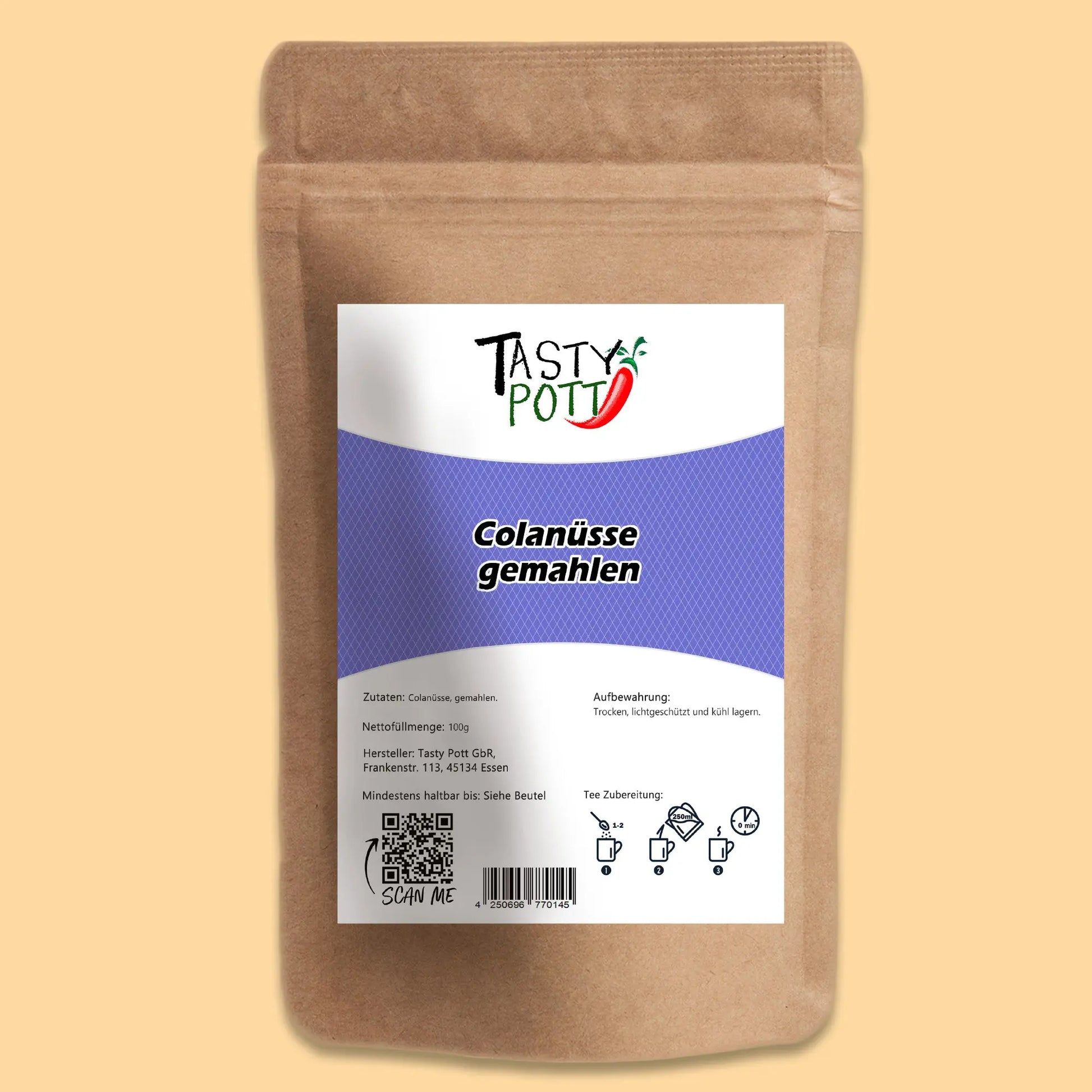 Gemahlene Colanüsse von Tasty Pott – Natürliches Superfood im Beutel Tasty Pott