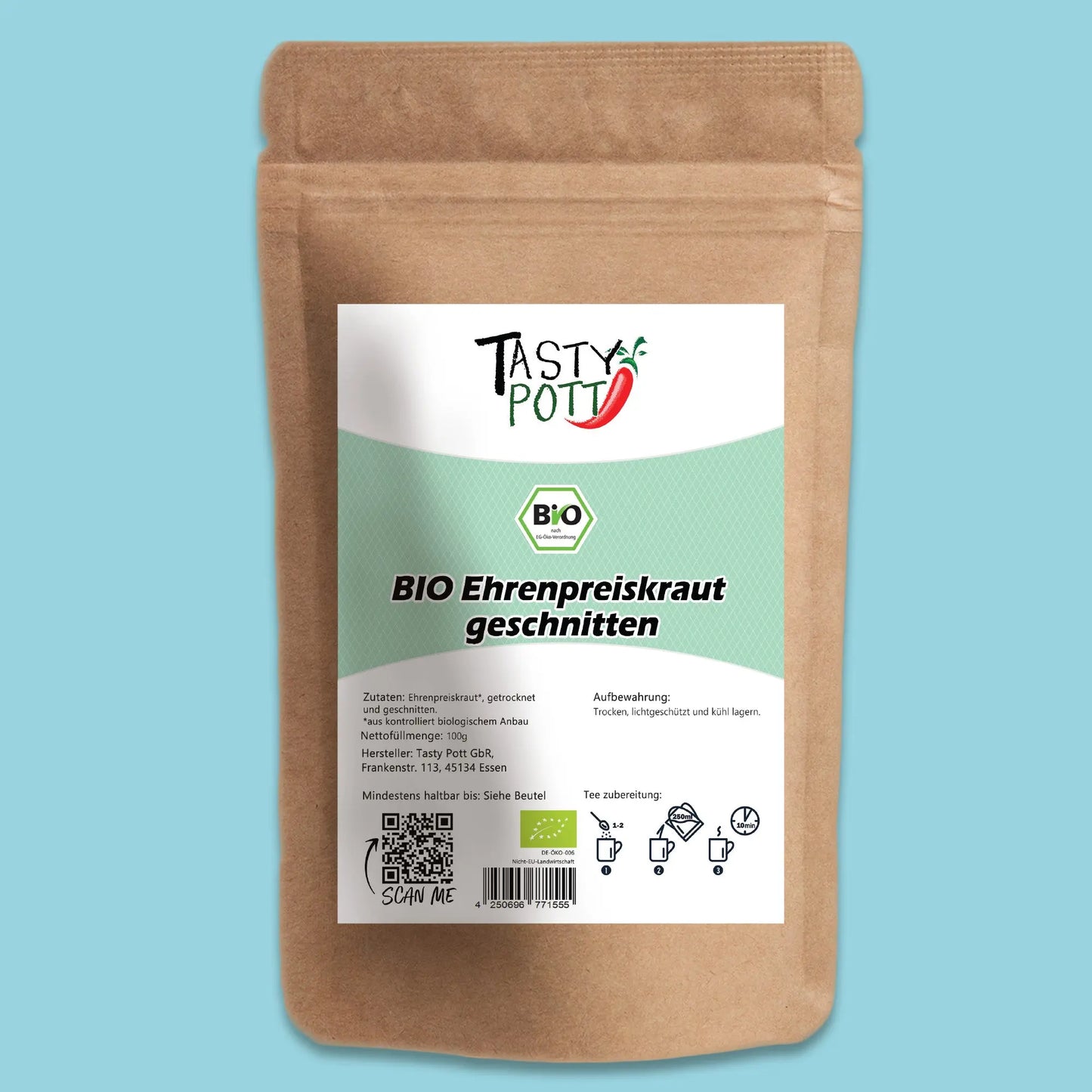 Tasty Pott Bio Ehrenpreiskraut geschnitten – Im Beutel Tasty Pott