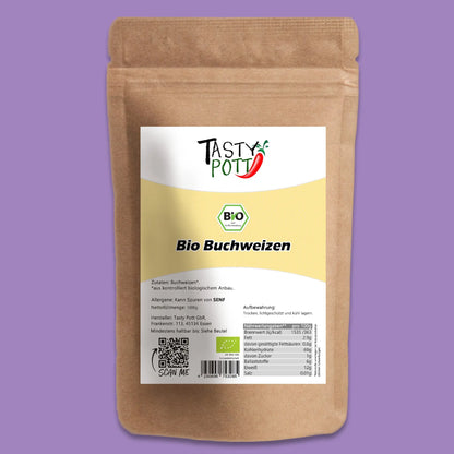 Tasty Pott Bio Buchweizen – Glutenfreie Eiweißquelle für vielseitige Küche | Natürlich & hochwertig 1000g Tasty Pott