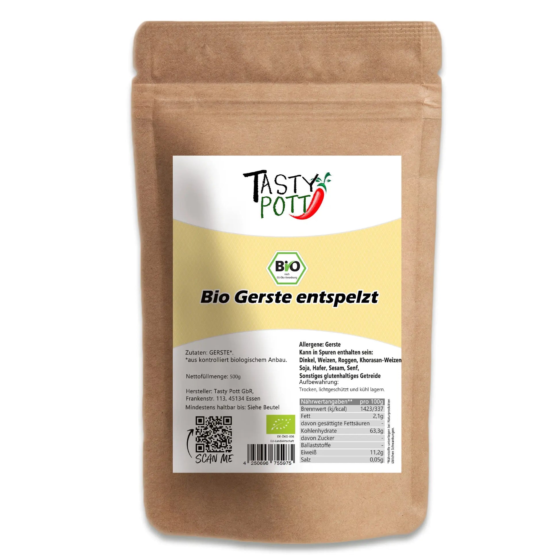 Bio Gerste entspelzt von Tasty Pott - Im Beutel Tasty Pott