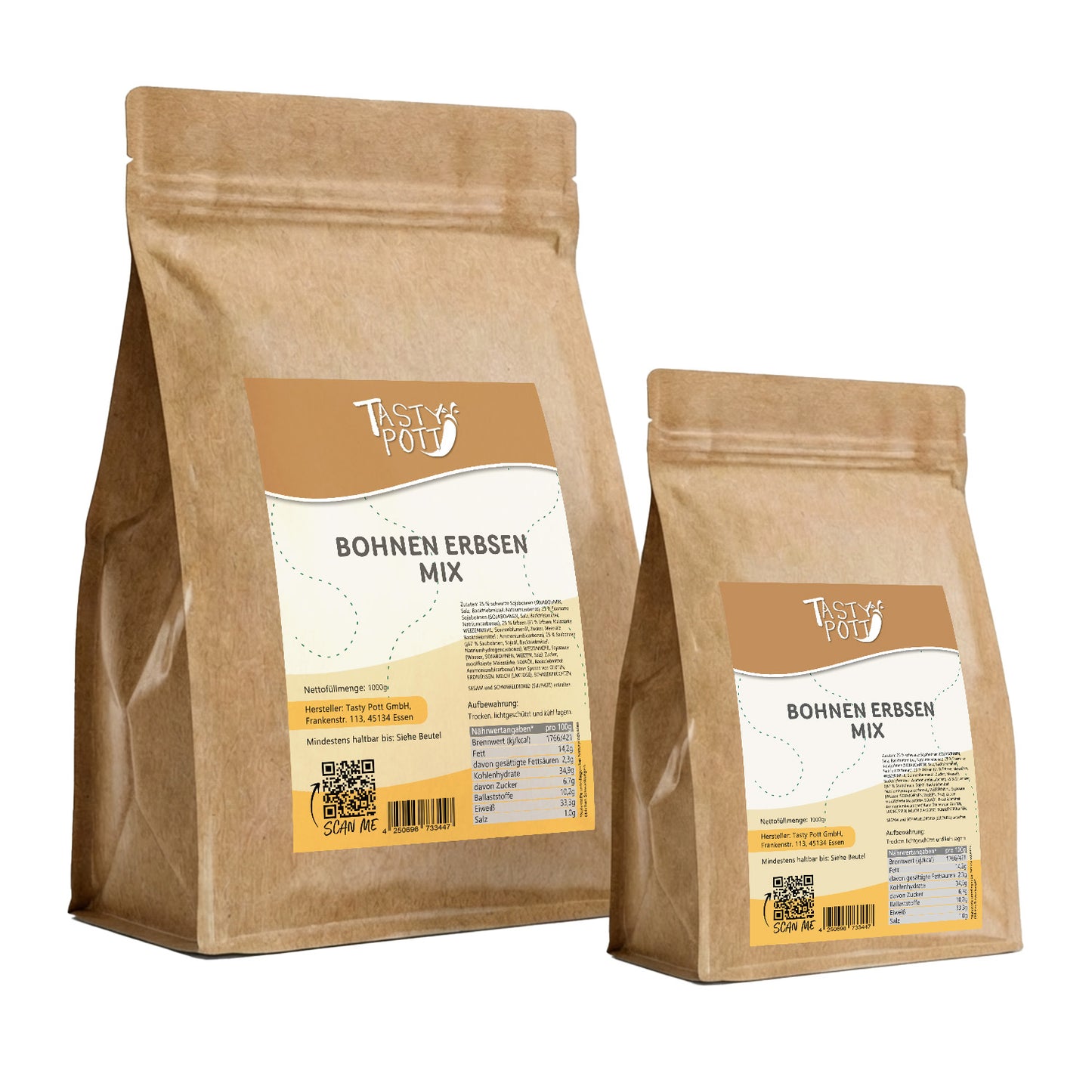 Gerösteter Bohnen-Erbsen Mix ab 1kg von Tasty Pott