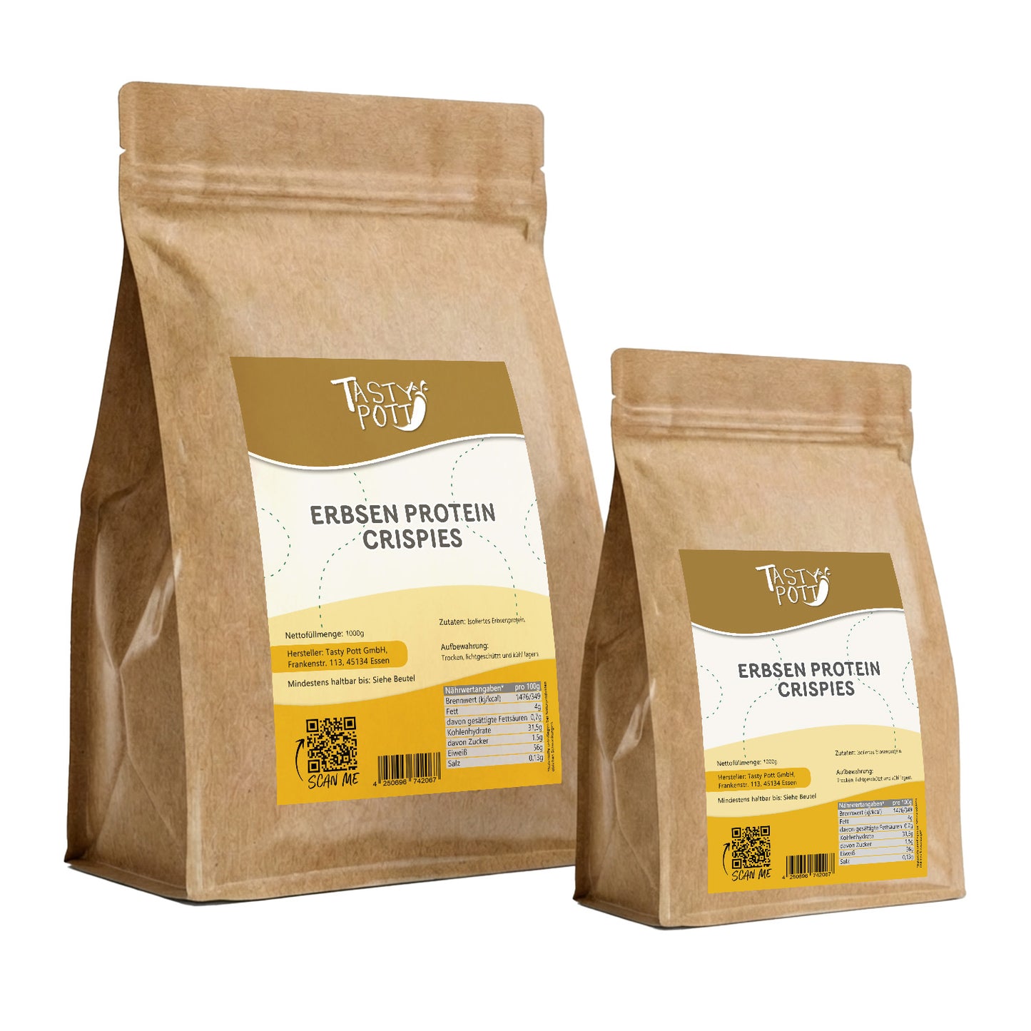Erbsenprotein Crispies 57% Eiweiß - ab 1kg Beutel