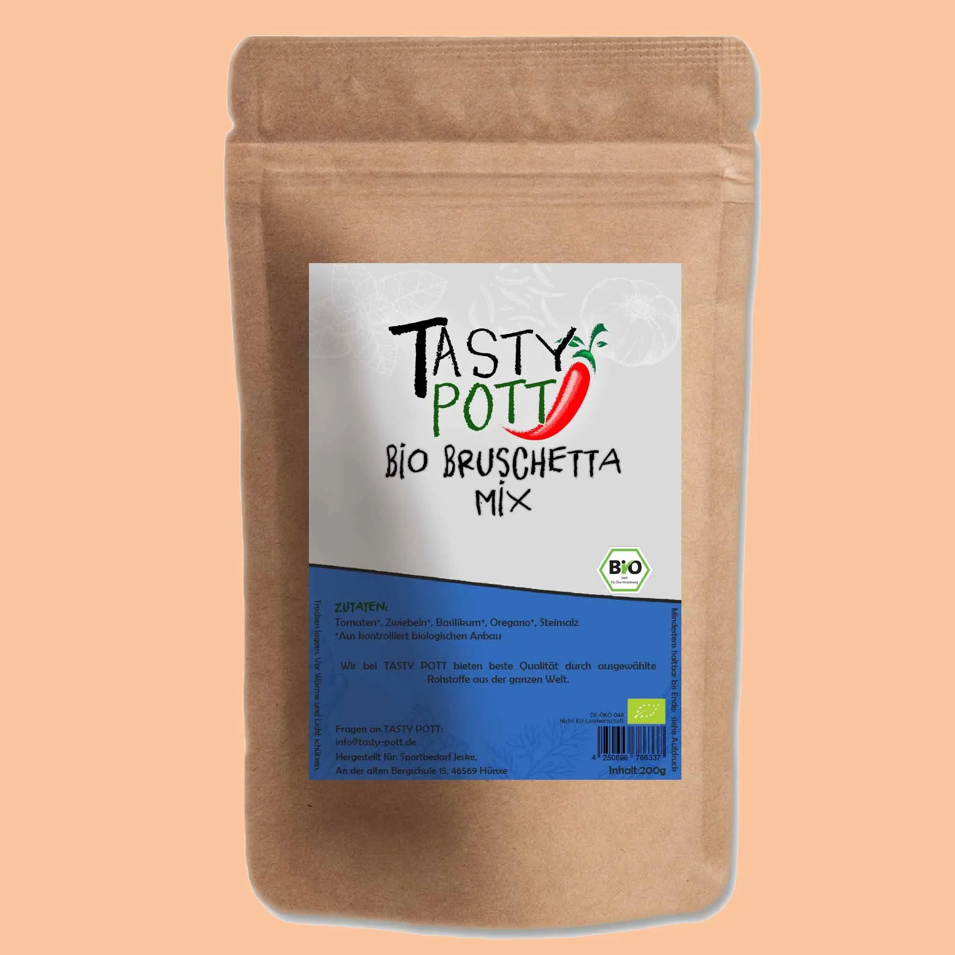 Tasty Pott Bio Bruschetta Mix 200g – Gewürzmischung Nachfüllbeutel Tasty Pott