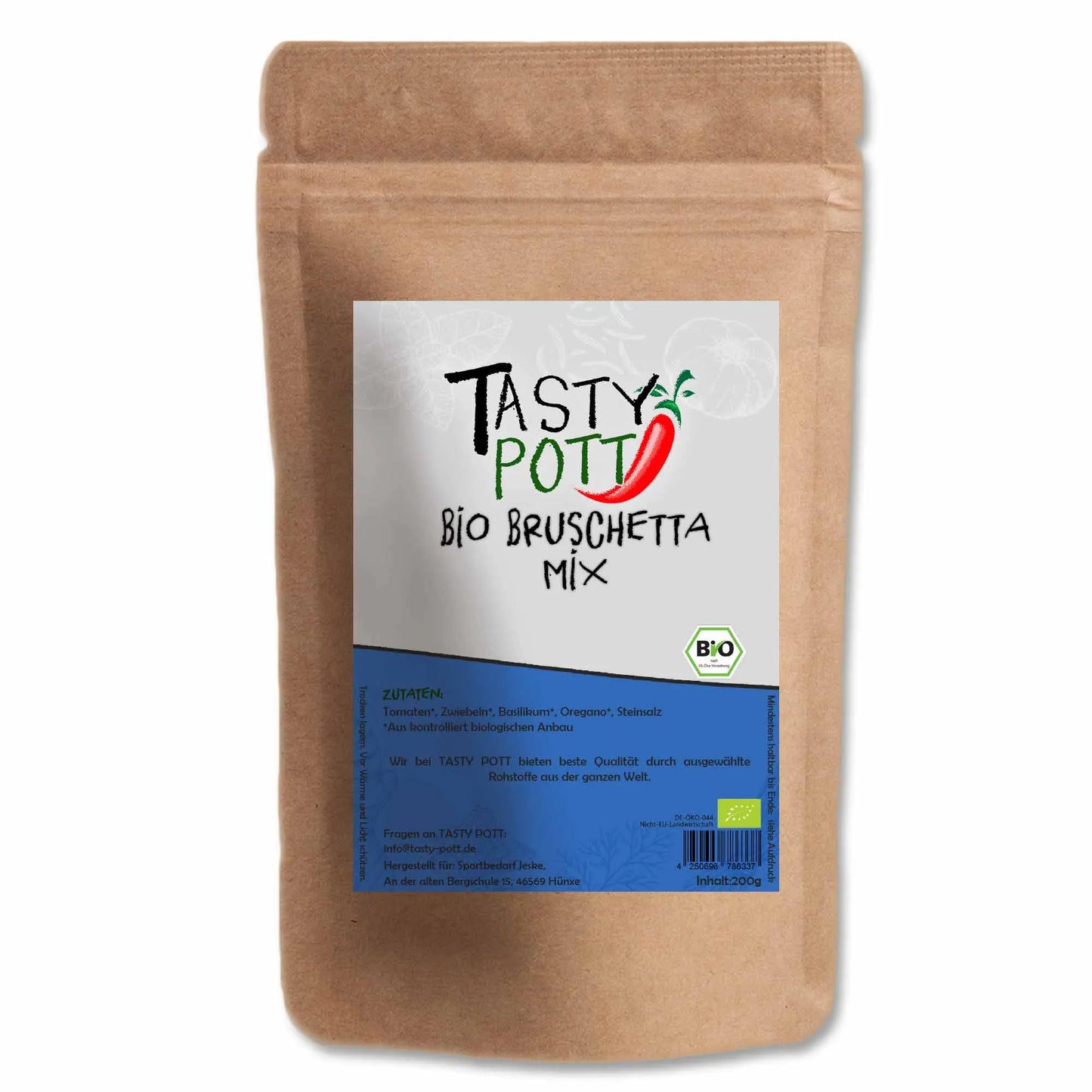 Tasty Pott Bio Bruschetta Mix 200g – Gewürzmischung Nachfüllbeutel Tasty Pott