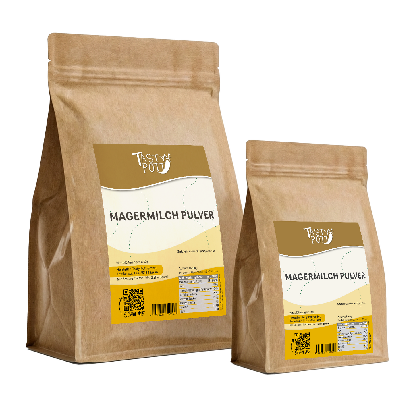 Magermilchpulver - ab 1kg Beutel von Tasty Pott