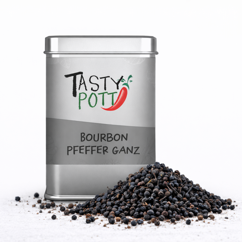 Bourbon Pfeffer schwarz ganz - 50g Dose