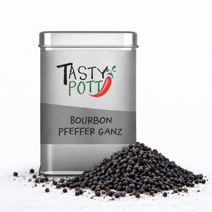 Bourbon Pfeffer schwarz ganz - 50g Dose