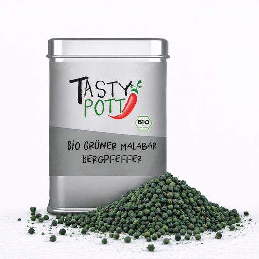 Bio Grüner Malabar Pfeffer - 50g Dose von Tasty Pott