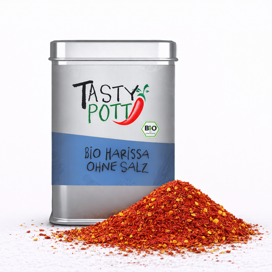 Bio Harissa Gewürz ohne Salz - 100g Dose von Tasty Pott
