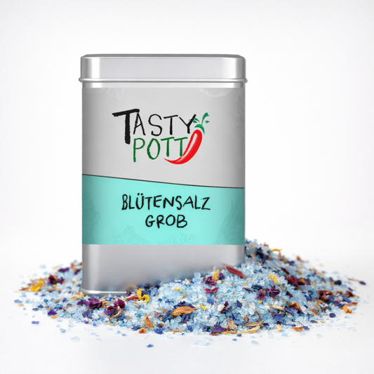 Blütensalz grob - Mediterrane Salzmischung mit Blüten 100g Dose von Tasty Pott