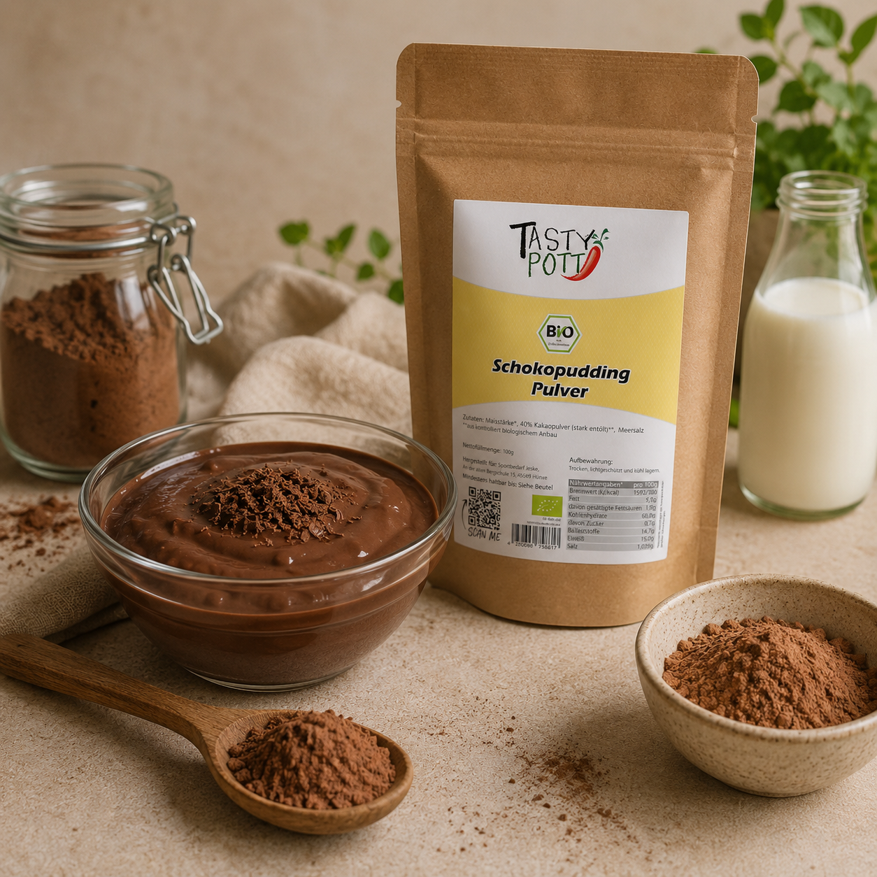 Bio Schoko Pudding Pulver - ab 100g von Tasty Pott