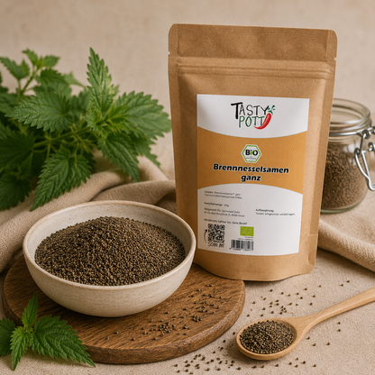 Bio Brennnesselsamen ganz - ab 300g Beutel von Tasty Pott