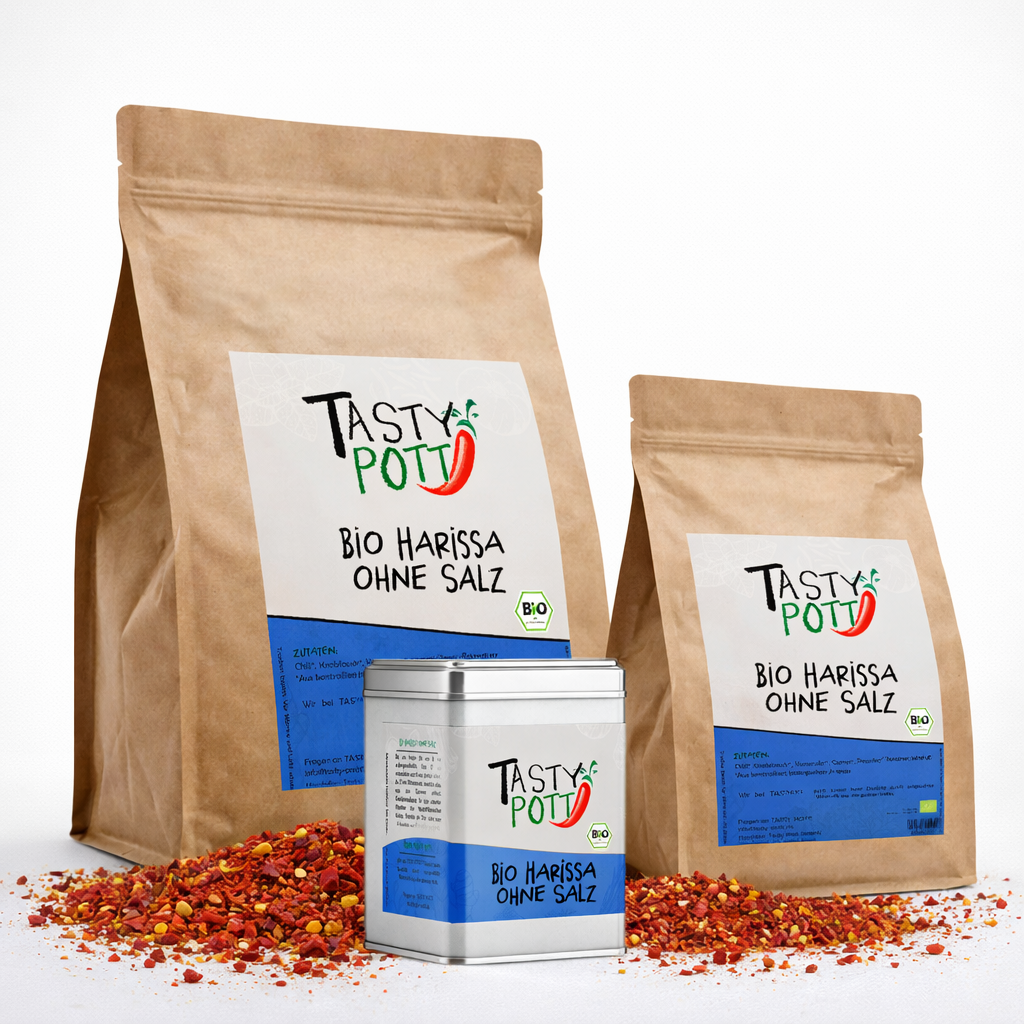 Bio Harissa ohne Salz im Beutel ab 30g von Tasty Pott