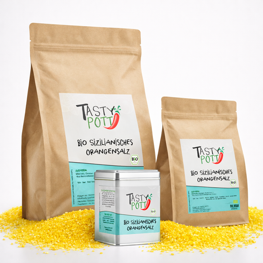Sizilianisches Bio Orangensalz Nachfüllbeutel ab 30g von Tasty Pott