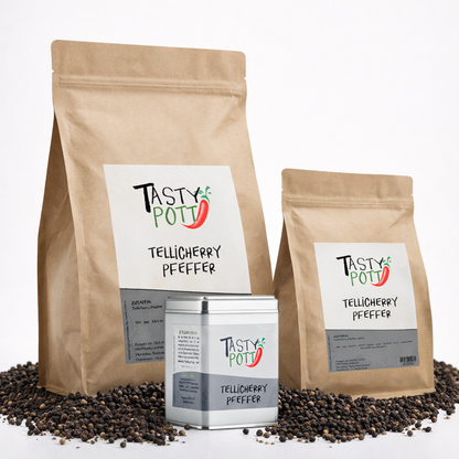 Tellicherry Pfeffer schwarz ganze Körner - ab 30g Beutel