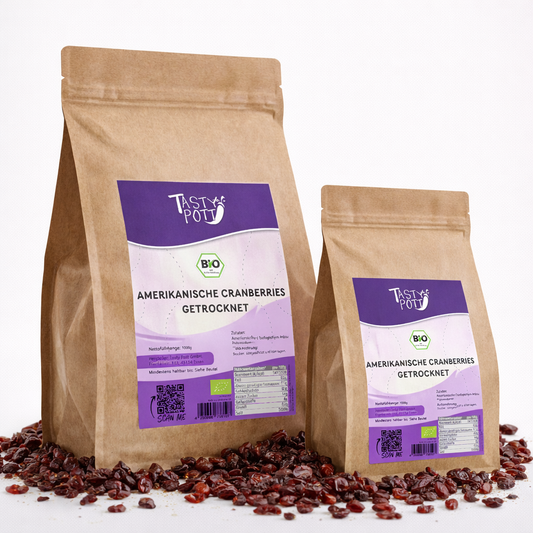 Bio Cranberries getrocknet - ab 1 kg Beutel von Tasty Pott