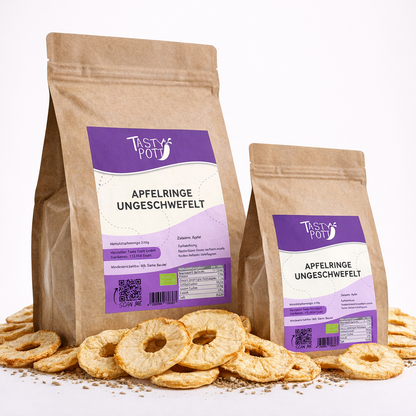 Ungeschwefelte Apfelringe - ab 1Kg Beutel