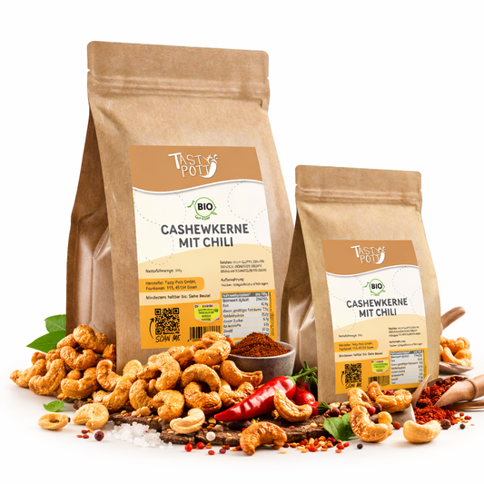 Chili Cashewkerne - Geröstet & Gesalzen ab 500g von Tasty Pott