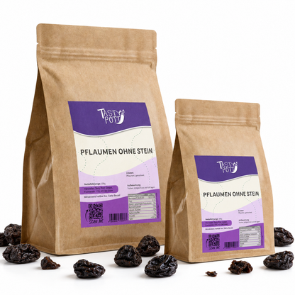 Pflaumen getrocknet, ohne Stein - ab 1kg Beutel von Tasty Pott