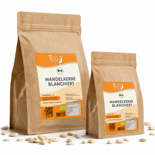 Bio Blanchierte Mandeln - ab 1kg Beutel von Tasty Pott