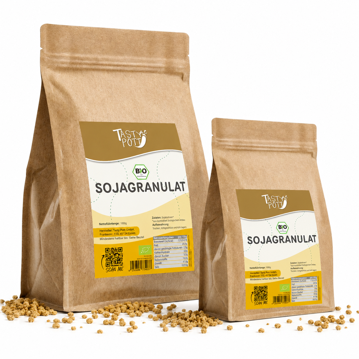 Bio Sojagranulat ab 1kg Beutel von Tasty Pott