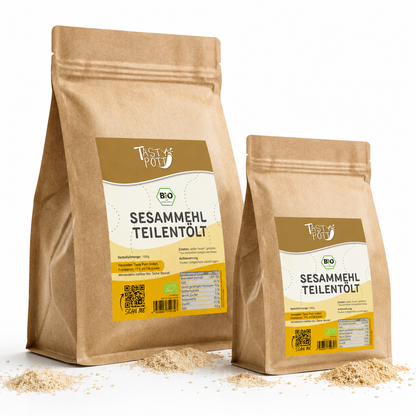 Bio Sesammehl teilentölt - 1kg Beutel von Tasty Pott