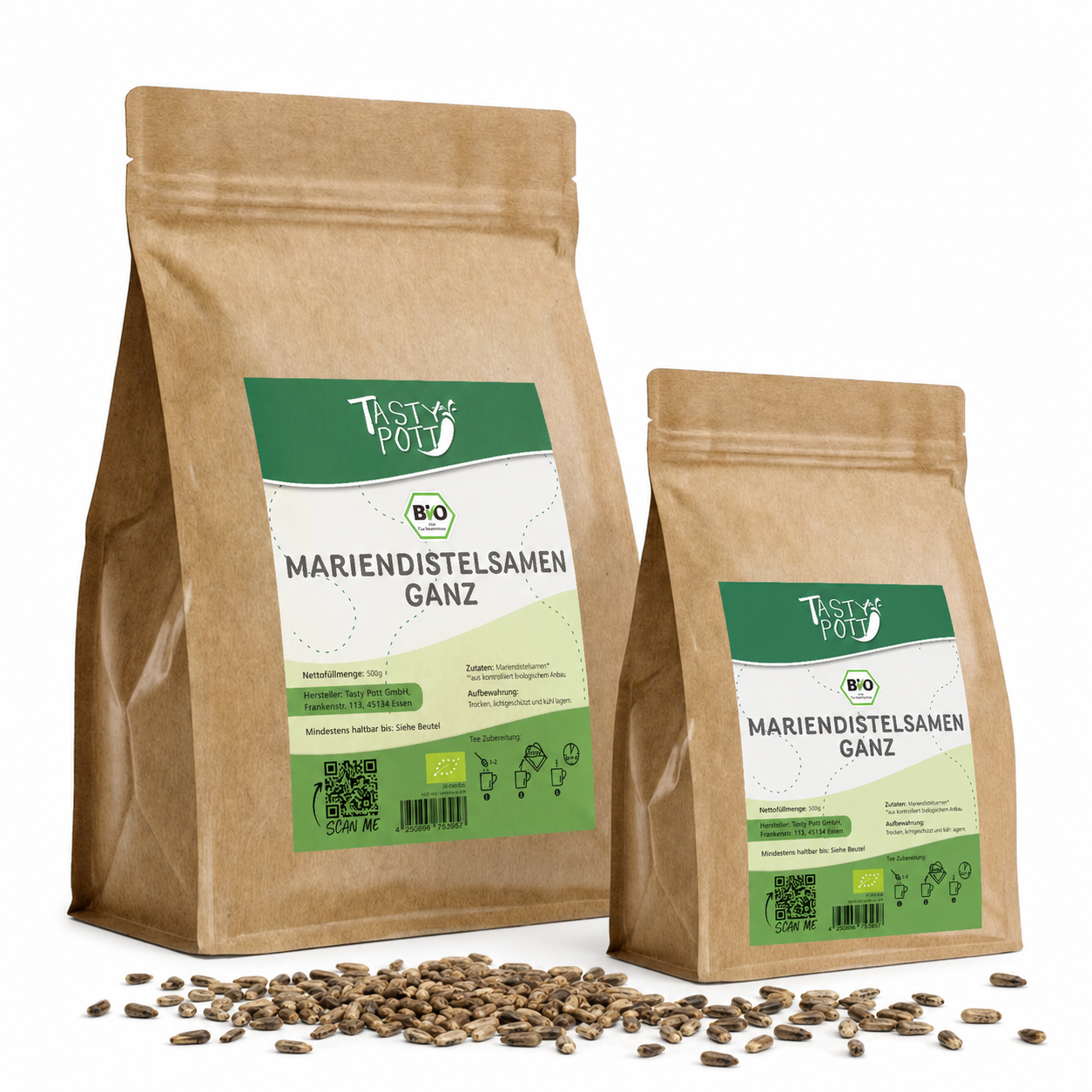 Bio Mariendistelsamen - ganze Samen - ab 500g von Tasty Pott