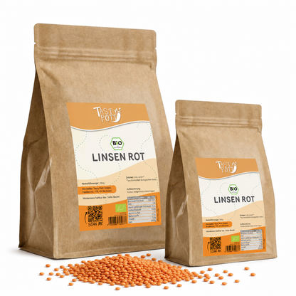 Bio Rote Linsen - ab 1kg Beutel von Tasty Pott