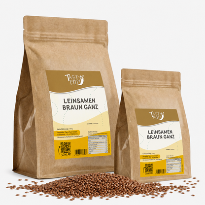 Bio Leinsamen Braun, ganz 1Kg von Tasty Pott