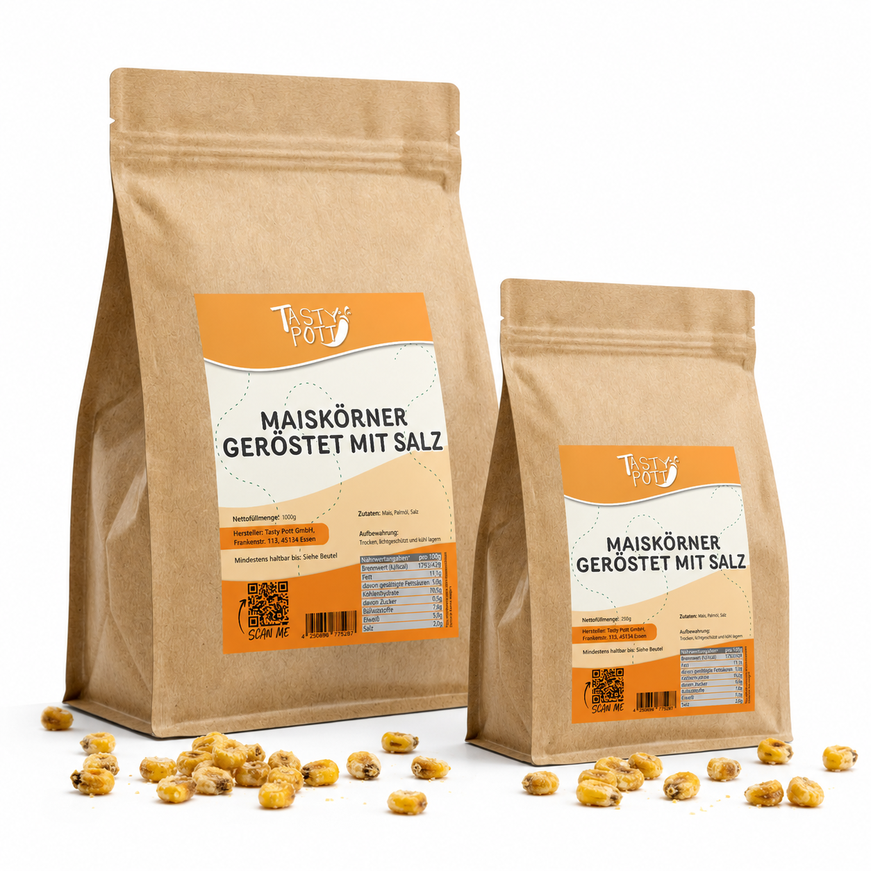 Geröstete Maiskörner gesalzen - ab 1 kg von Tasty Pott