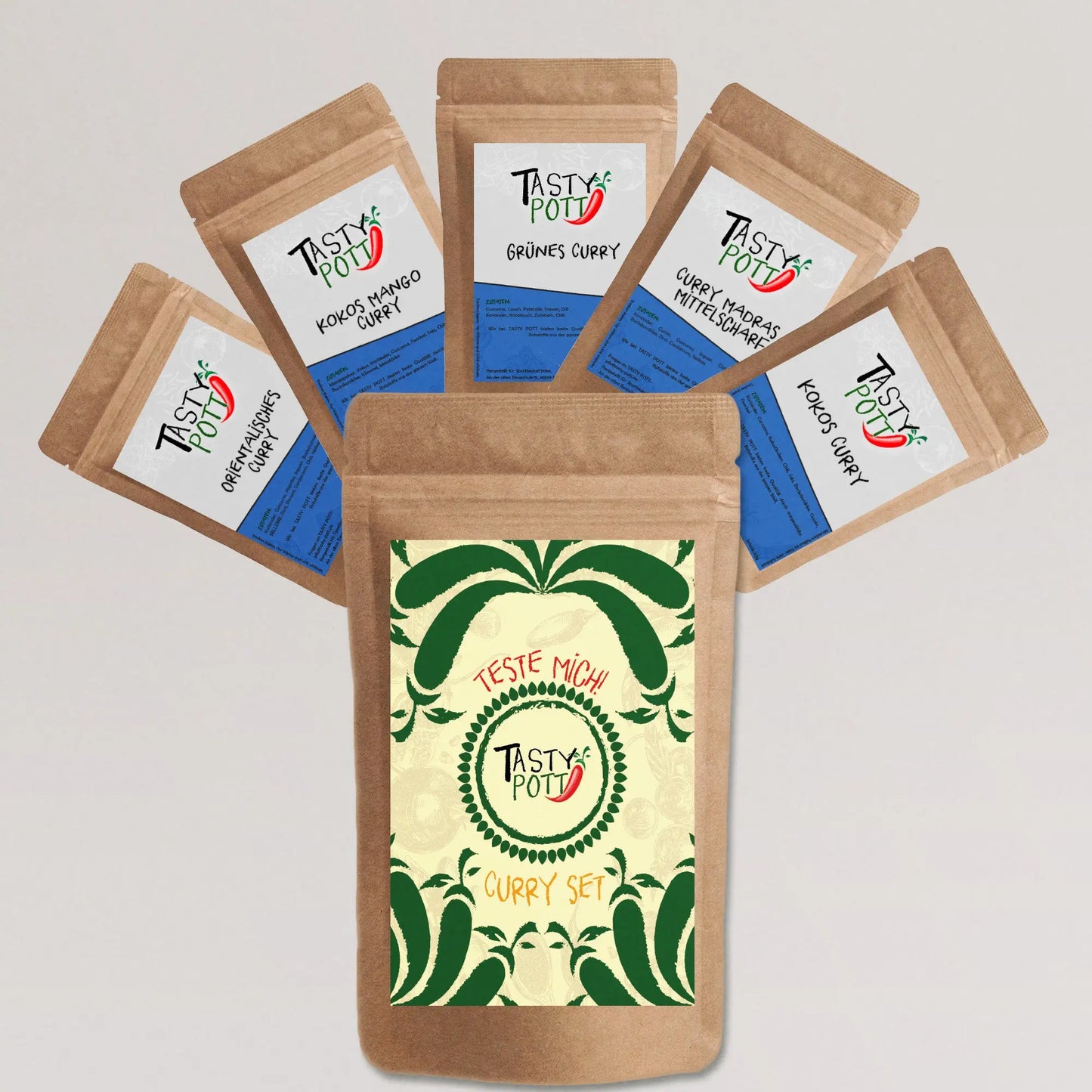 Tasty Pott Curry Set 5x30g – Probiergrößen für Curry-Fans - Tasty Pott