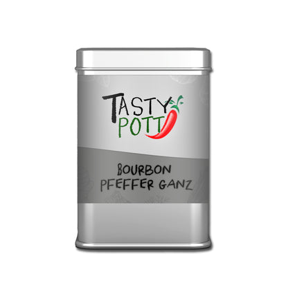Bourbon Pfeffer schwarz ganz - 50g Dose