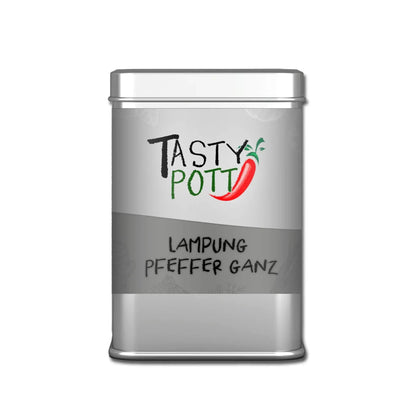 Lampung Pfeffer ganz - Stangenpfeffer - 50g Dose Tasty Pott